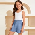thumbnail image 2 of LIJCC Girls Ruffled Casual Shorts Summer Solid Color Wide Leg Shorts Loose Casual Elastic Waist Versatile Shorts, 2 of 6