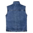 thumbnail image 5 of Denim Vest Men Vintage Casual Sleeveless Button Down Collared Jean Vest Jacket Outerwear with Pockets, 5 of 8