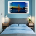 thumbnail image 4 of Window View of Lighthouses Sunsets Canvs Art Fake Open Window Wall Art Lighthouses Sunsets Framed Painting For Livingroom Office Bedroom Ready to Hang, 4 of 6
