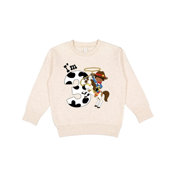 Inktastic I'm Three-cowboy Riding Horse Birthday Toddler Sweatshirt