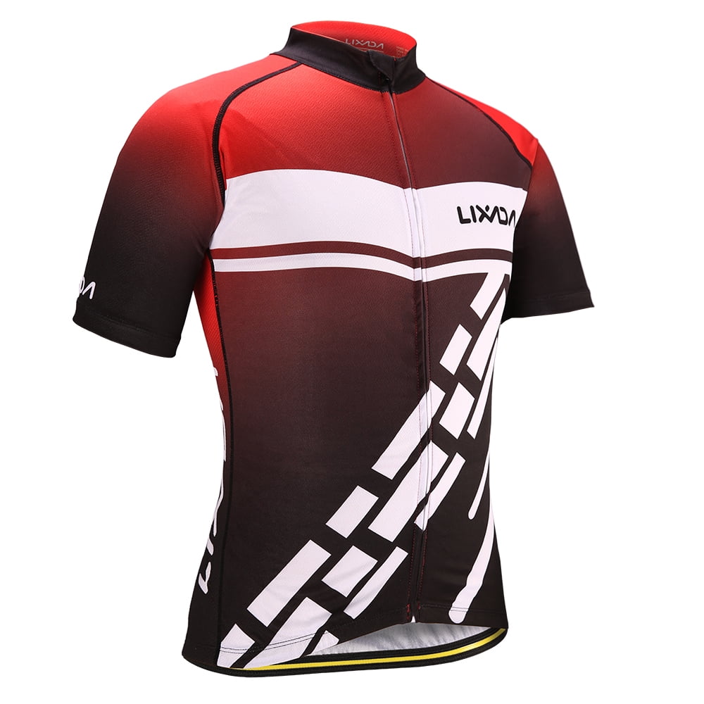 Lixada Mens Cycling Jersey Set Bicycle Short Sleeve Set Quick-Dry Breathable Shirt+3D Cushion Shorts Padded Pants//Bib Short