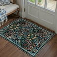 thumbnail image 4 of BERTHMEER 2'x3' Washable Area Rugs for Bathroom Bedroom Entryway Kitchen Entrance Non Slip Blue Floral Vintage Oriental Traditional Flower Carpets, Multicolor, 4 of 8