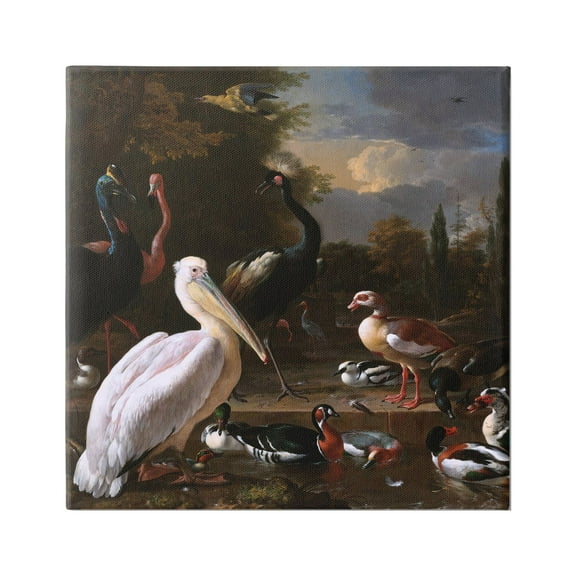 Stupell Industries Pelican and Other Birds Melchior d'Hondecoeter Painting Painting Gallery Wrapped Canvas Print Wall Art, Design by one1000paintings