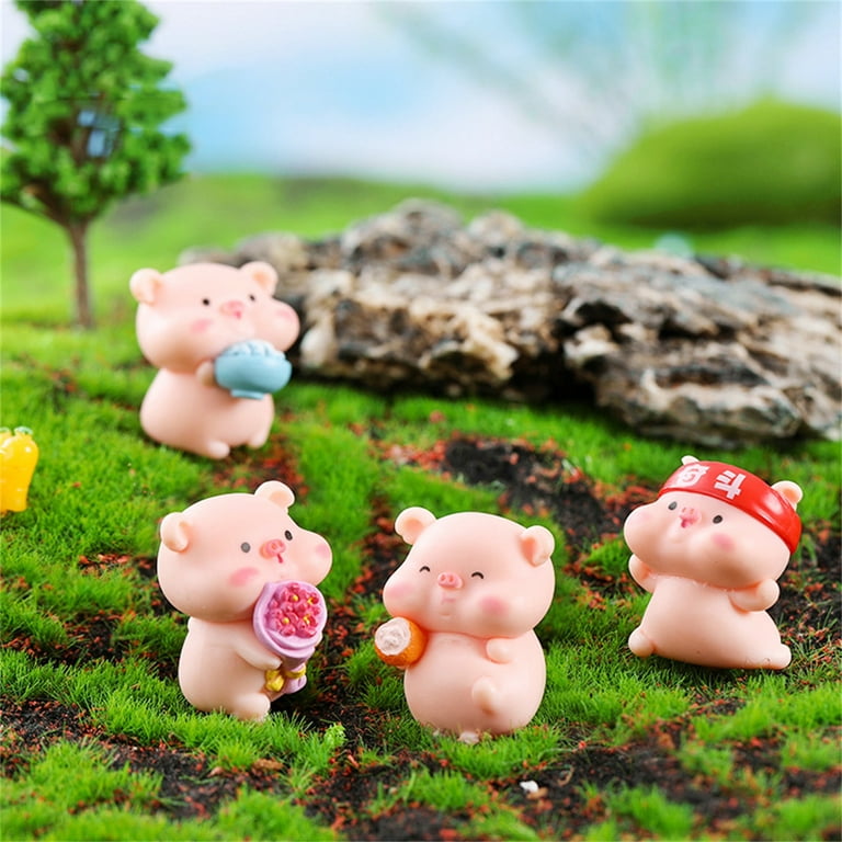 resin mini animal happy piggy model ornaments pig Miniature desktop craft  micro landscape sculpture DIY bonsai decoration a0085 - AliExpress