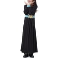 thumbnail image 5 of Girls Long Sleeve Crew Neck Dress, Solid Color Maxi Dress for Kids, Comfortable Everyday Casual Wear, Loose Fit Stretchy Dress for School and Play Black L, 5 of 8