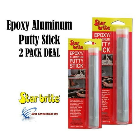 Star Brite 2 PACK Epoxy Aluminum Putty Stick Permanent Emergency Repairs