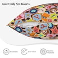 thumbnail image 5 of Fotbe Beach Life Pattern Velvet Decorative Throw Pillow Covers with Elegant Piping, Soft Plush Cushion Cover for Sofa, Bed, Car, Office-16"x16", 5 of 8