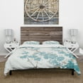 thumbnail image 2 of Designart 'Teal Cherry Blossoms II' Farmhouse Duvet Cover Set, 2 of 4