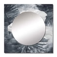 thumbnail image 2 of Designart "Tropical Palm Art For Ginkgo II" Floral Leaves Square Mirror For Wall Decor - Large Grey Square Mirror Printed Wall Decor - Traditional Square Living Room Mirror, 2 of 5