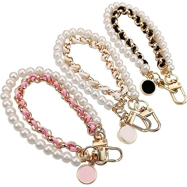 Cadena de teléfono con abalorio de perlas, colgante de camelia, correa de muñeca para teléfono, correa de muñeca antipérdida, correa de piel para teléfono, correa de pulsera, llavero para bolso de