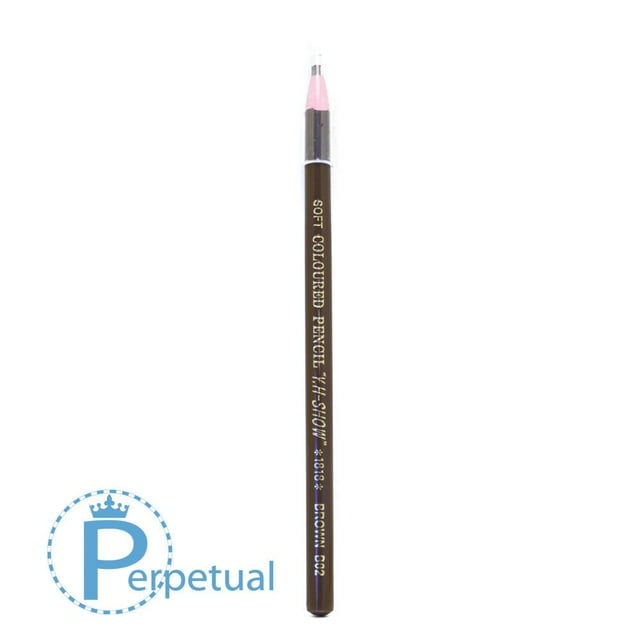 Waterproof Permanent Makeup & Microblading Wax Grease Pencils Eyebrow Lip Design (1 Pencil, Brown 2 Chocolate Brown)