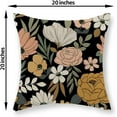 thumbnail image 6 of Boho Floral Pillow Covers 20x20 Set of 2, Vintage Flowers Summer Spring Throw Pillows Rustic Modern Farmhouse Decorative Black Pillowcase Linen Bohemian Outdoor Cushion Case for Sofa Home Decor, 6 of 6