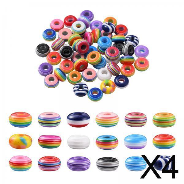 4x50x Cuentas DIY De 5,5mm Con Agujero Para Niñas, Cuentas De Cadena Para Fabricación De Joyas