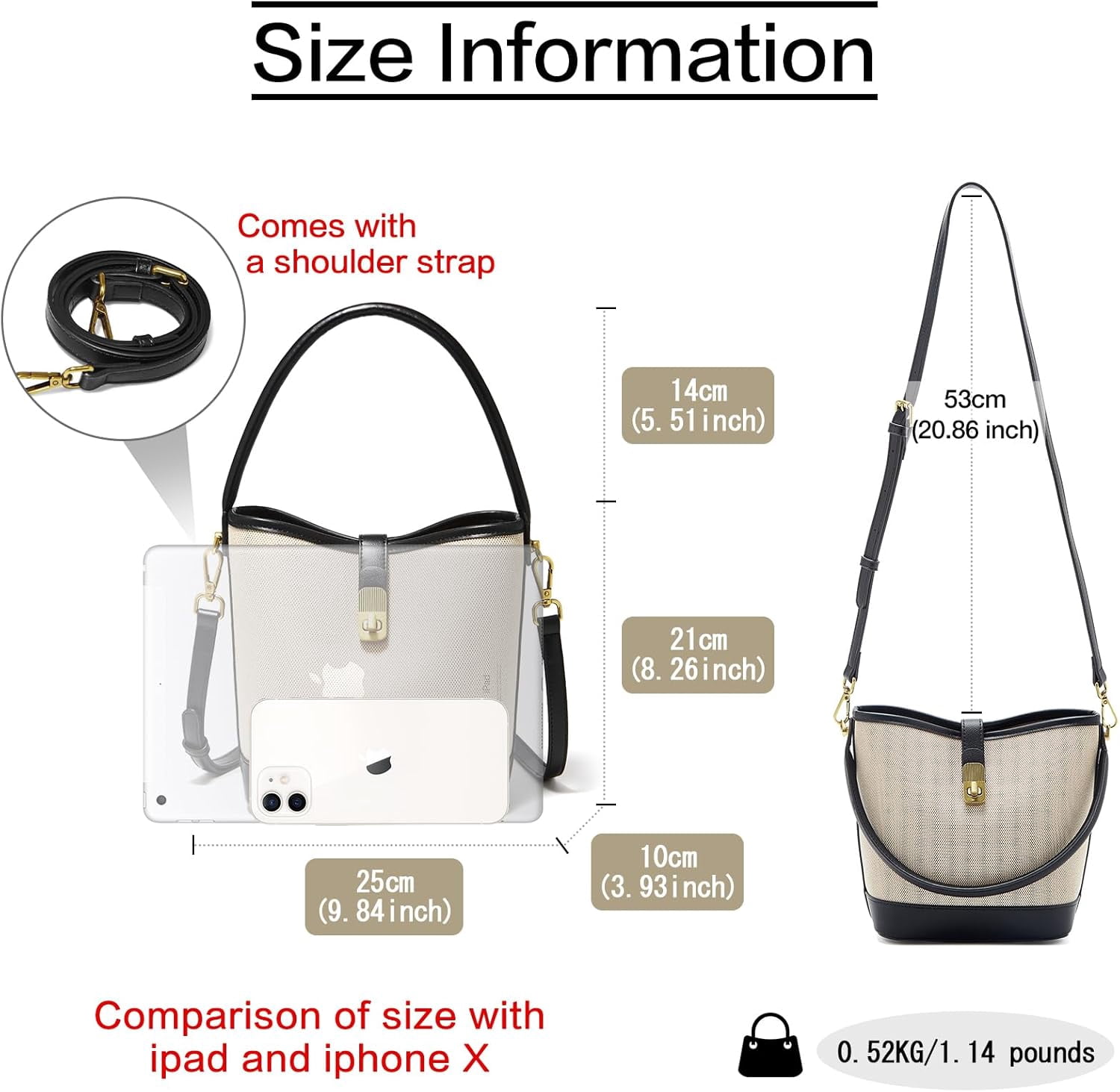 Kwuty Coated Canvas Bucket Crossbody Bags for Women Top-Handle Handbags Small Satchel Purse Trendy Twist Lock