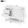 thumbnail image 6 of 36" Bathroom Vanity with Undermount Ceramic Sink, Solid Wood & MDF Cabinet, 4 Drawers & Adjustable Shelf, White Freestanding Vanity Set, 6 of 7