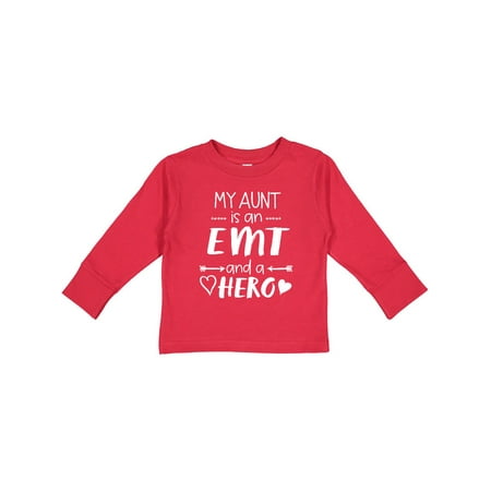 

Inktastic My Aunt is an EMT and a Hero Gift Toddler Boy or Toddler Girl Long Sleeve T-Shirt