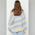 thumbnail image 4 of Womens Sweaters Off The Shoulder Long Sleeve Chunky Open Knit Pullover Sweaters Oversized Striped Casual Sweater, 4 of 4