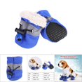 thumbnail image 2 of 4Pcs/set No Slip Pet Autumn and Winter Dog Shoes Boots Dog Socks Soft Cotton Padded Blue #4, 2 of 8