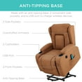 thumbnail image 5 of Best Choice Products Electric Power Lift Recliner Massage Chair Furniture w/ USB Port, Heat, Cupholders - Cognac, 5 of 8