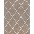 thumbnail image 3 of Contemporary 5x8 Area Rug Shag Thick (5'3'' x 7'3'') Diamond Tan, White Living Room Easy to Clean, 3 of 9