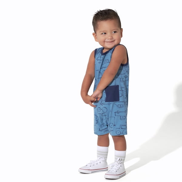 Onesies Brand Baby Boy Short Sleeve and Sleeveless Rompers, 3-Pack, Sizes 0/3 Months - 24 Months