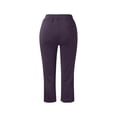 thumbnail image 6 of Uqiangy Women's Straight Leg Comfort Capri w/Tummy Control and Secret Pocket Capri Pants for Women Casual Summer Dressy Pull On Stretch High Waisted Crop Work Leggings with Pockets Dark blue S, 6 of 6