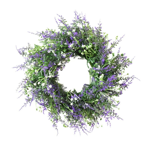 12'' Lavender Wreath for Front Door Artificial Floral Wreath for indoor and outdoor Hanging Garland for