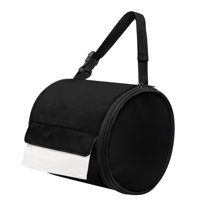 SEANATIVE Black Round Tissue Holder Bag Home Decor Easy to Clean Hanging Paper Holder for Office Car Reusable Refrigerator Tissue Holder Round Tissue Organizer Bag with Zipper