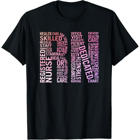 RN Registered Nurses Paint T-Shirt Nurses Week Gifts Casual Short Sleeve Shirt