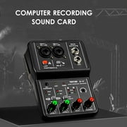 OWSOO Audio Interface Professional Recording Sound Card 16bit/48kHz USB Audio Interface Sound Card 2-In & 2-Out with 48V Phantom Power USB-B Cable Studio Recording Equipment for Recording Orches