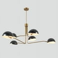 thumbnail image 3 of Six-Arm Brass Sputnik Chandelier Light Fixture Mid Century Brass Chandelier, 3 of 6