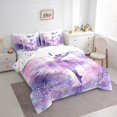 thumbnail image 2 of Castle Fairy Dreamy Ballet Girl King Bedding 7pcs,Watercolor Floral Pattern King Bed in a Bag,Pink Purple,Grey Reversible, 2 of 7