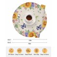 thumbnail image 6 of 13 Inch Round Placemats Set of 4, Watercolor Flowers Non Slip Heat Insulation PP Table Mats, Spring Sunflowers Daisy Butterflies Beige Washable Place Mats for Kitchen Dining Party Table Decor, 6 of 7