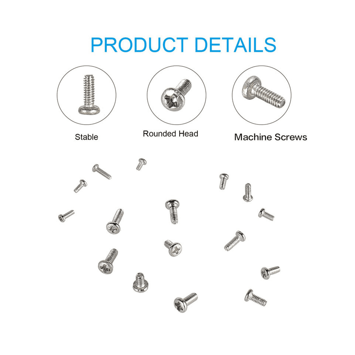 800 Pc Tiny Screws for Electronics, Small Mini Pan Head Machine Screws Kit for Eyeglasses Watches Clocks Repair