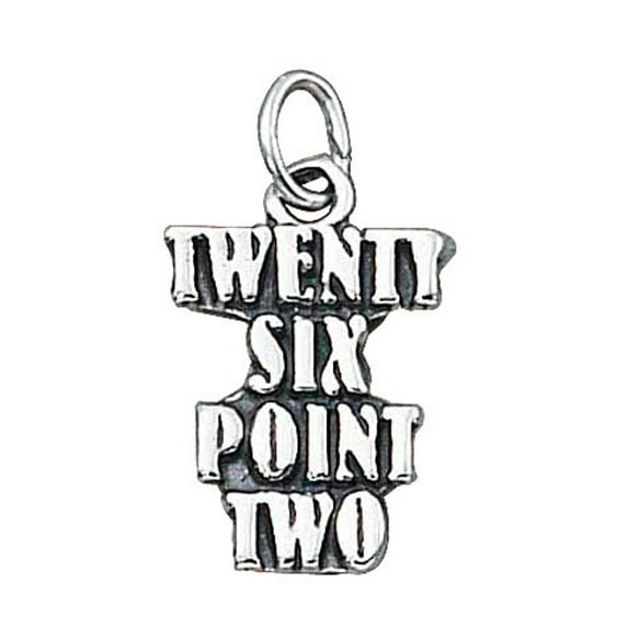 Sterling Silver 16" .8mm Box Chain Twenty Six Point Two Marathon Pendant Necklace