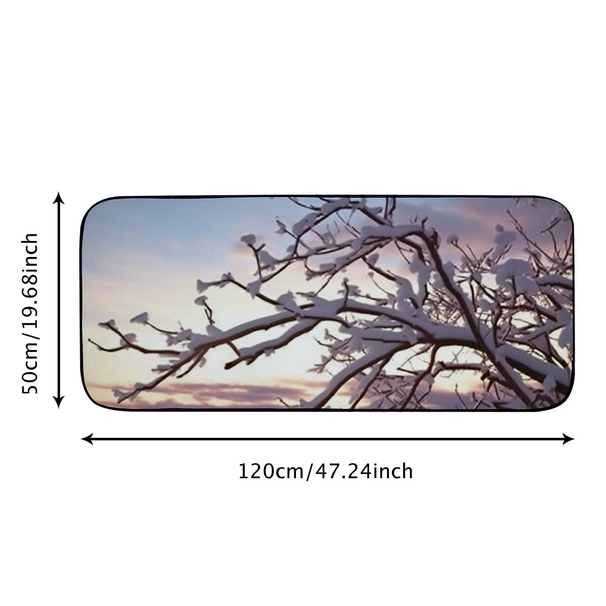 Qinduosi Decorative Door Mat, Door Mat with Non-Slip Rubber Backing, Easy Cleaning, Traps Dirt, Rug for Entry, Patio, Garage - Winter Frost Snow Snowdrifts Trees Glaciation 19.68*47.4 in