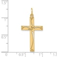 thumbnail image 3 of FB Jewels 14K Yellow Gold Laser Designed Cross Pendant, 3 of 4
