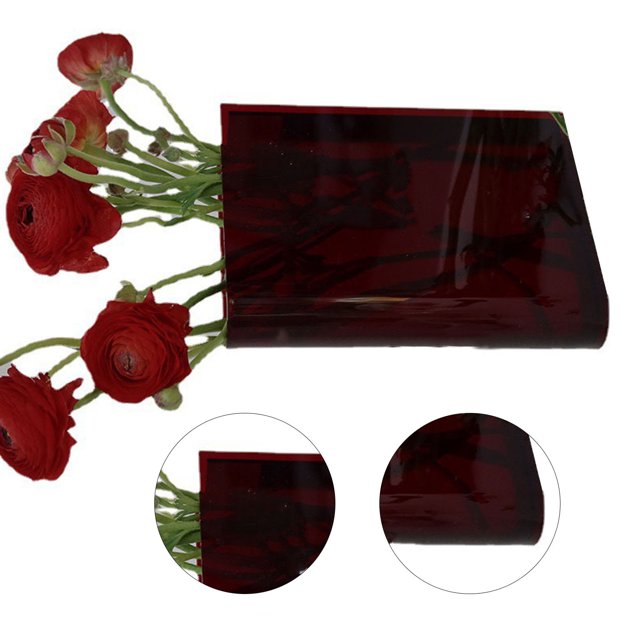 Book Vase, Modern Book Shape Flower Vase for Home Transparent Black Characters,Transparent White Characters,Blue White Characters,Brown White Characters,Red White Characters