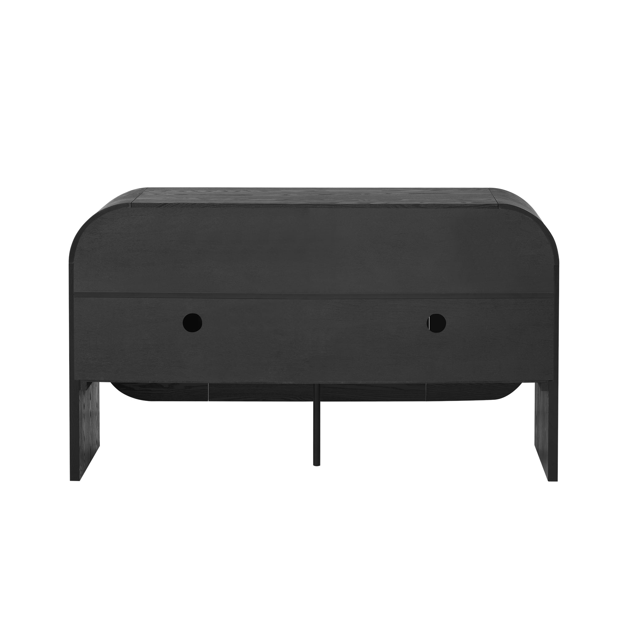 Aukfa Buffet Cabinet with 4-Door,Accent Cabinet Rounded Corners for Living Room Entryway,Black