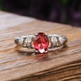 thumbnail image 6 of 6*8mm White/Blue/Red Oval Cut Ring Women's 925 Silver Engagement Ring Size 6-10, 6 of 6