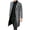 Gray, variant on IROINNID Men's Long Sleeve Trench coat Notch Lapel Knee-Length Jacket Solid Color Comfy Winter Turndown Keep Warm Single-breasted Windbreaker Coat