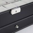 thumbnail image 3 of Caja de reloj de dos capas para 12 relojes con cubierta de cuero sintético, 3 of 5