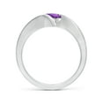 thumbnail image 2 of ANGARA Natural Bar-Set Solitaire Round Amethyst Bypass Ring in 14K White Gold for Women (Size-6mm) | February Birthstone, Birthday, Anniversary, Jewelry Gift for Women | Natural Amethyst Ring, 2 of 9
