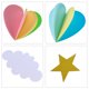 thumbnail image 2 of KAKOWELY 2 piezas de decoración de papel colgante en forma de corazón 3D con estrella y nube, guirnalda de papel para fiesta, 2 of 5