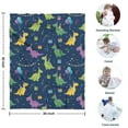 thumbnail image 4 of DarkBlue Cartoon Dinosaurs PartyElements Pattern Blanket,Comfortable Soft Flannel Throw Blanket,All Season,Warm Lightweight Blankets for Sofa Bed Couch Living Room Chair,30"x40", 4 of 4