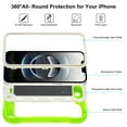 thumbnail image 2 of Dteck for iPhone 16e Case 6.1 Inch with Built-in 360°Rotating Ring Stand, Military Grade Drop Protection Full Body Rugged Heavy Duty Protective Cover with Wrist Strap,Green, 2 of 6