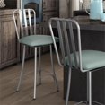 thumbnail image 3 of Amisco Club 26.75" Faux Leather Swivel Counter Stool in Aqua Blue/Glossy Gray, 3 of 3