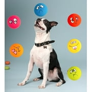 Latex Dog Squeaky Toys Rubber Soft Dog Toys Chewing Squeaky Toy Fetch Play Balls Toy for Puppy Small Medium Pets Dog 6pcs