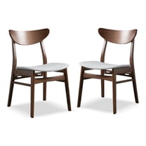 Furniture of America Erik Mid-Century Wingback Wood Dining Chairs, Walnut (Set of 2)