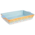 thumbnail image 6 of Spice by Tia Mowry - Savory Saffron Blue 2PC Stoneware Bakeware Set, 6 of 8